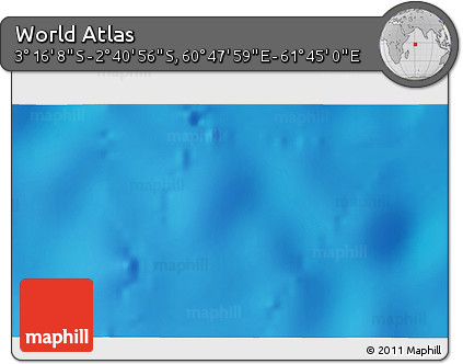 Shaded Relief 3D Map of the Area around 2° 58' 32" S, 61° 16' 29" E