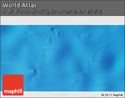 Shaded Relief 3D Map of the Area around 2° 58' 32" S, 61° 16' 29" E