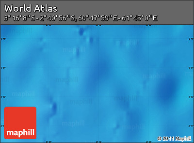Physical Map of the Area around 2° 58' 32" S, 61° 16' 29" E