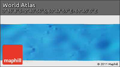Physical Panoramic Map of the Area around 2° 58' 32" S, 61° 16' 29" E