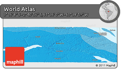 Political Panoramic Map of the Area around 2° 58' 32" S, 61° 7' 30" W