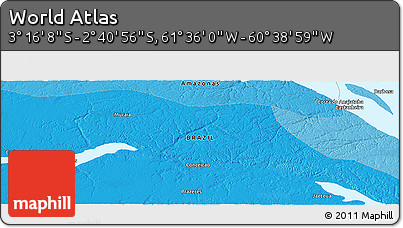 Political Panoramic Map of the Area around 2° 58' 32" S, 61° 7' 30" W