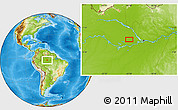 Physical Location Map of the area around 2° 58' 32" S, 61° 58' 30" W