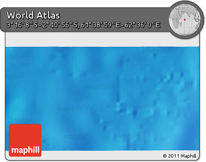 Shaded Relief 3D Map of the Area around 2° 58' 32" S, 62° 7' 30" E