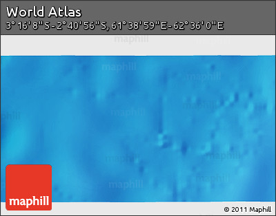 Shaded Relief 3D Map of the Area around 2° 58' 32" S, 62° 7' 30" E