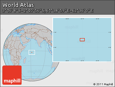 Gray Location Map of the Area around 2° 58' 32" S, 62° 7' 30" E