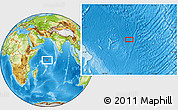 Physical Location Map of the area around 2° 58' 32" S, 62° 7' 30" E