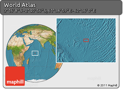 Satellite Location Map of the Area around 2° 58' 32" S, 62° 7' 30" E
