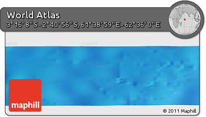 Shaded Relief Panoramic Map of the Area around 2° 58' 32" S, 62° 7' 30" E