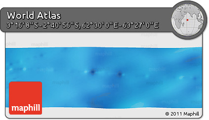 Physical Panoramic Map of the Area around 2° 58' 32" S, 62° 58' 30" E