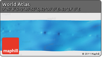 Physical Panoramic Map of the Area around 2° 58' 32" S, 62° 58' 30" E