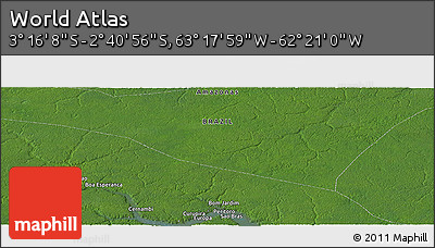 Satellite Panoramic Map of the Area around 2° 58' 32" S, 62° 49' 30" W