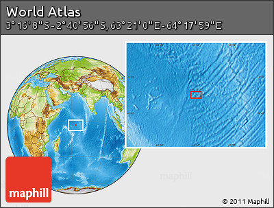 Physical Location Map of the Area around 2° 58' 32" S, 63° 49' 30" E