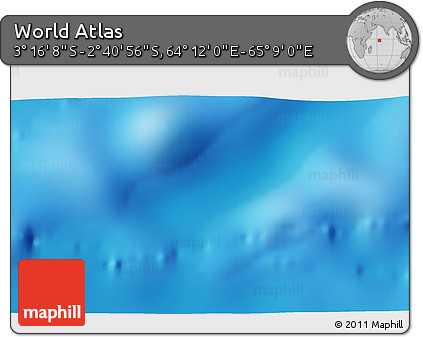 Shaded Relief 3D Map of the Area around 2° 58' 32" S, 64° 40' 30" E