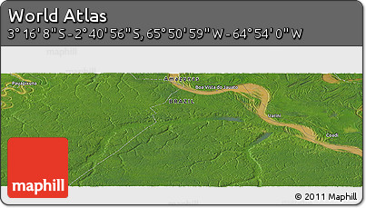 Satellite Panoramic Map of the Area around 2° 58' 32" S, 65° 22' 30" W