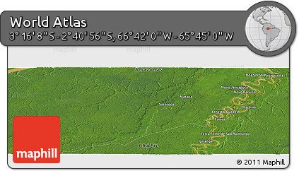 Satellite Panoramic Map of the Area around 2° 58' 32" S, 66° 13' 29" W