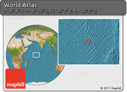 Satellite Location Map of the Area around 2° 58' 32" S, 67° 13' 29" E
