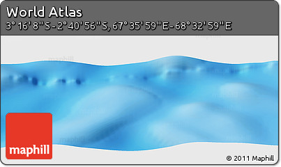 Physical Panoramic Map of the Area around 2° 58' 32" S, 68° 4' 29" E