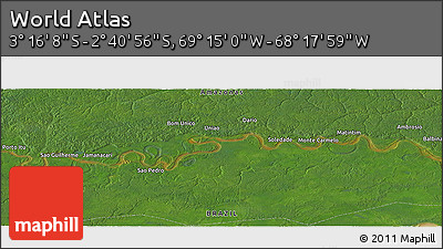 Satellite Panoramic Map of the Area around 2° 58' 32" S, 68° 46' 30" W