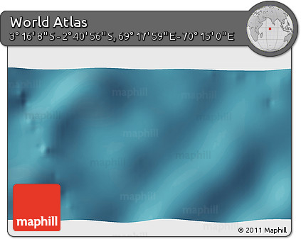 Satellite 3D Map of the Area around 2° 58' 32" S, 69° 46' 30" E
