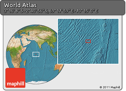 Satellite Location Map of the Area around 2° 58' 32" S, 69° 46' 30" E