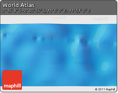 Shaded Relief 3D Map of the Area around 2° 58' 32" S, 71° 28' 29" E