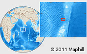 Shaded Relief Location Map of the area around 2° 58' 32" S, 72° 19' 29" E