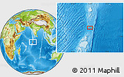 Physical Location Map of the area around 2° 58' 32" S, 73° 10' 30" E