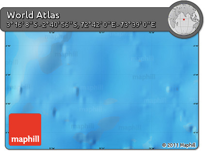 Shaded Relief Map of the Area around 2° 58' 32" S, 73° 10' 30" E
