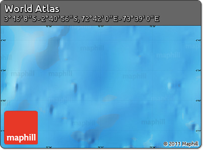 Shaded Relief Map of the Area around 2° 58' 32" S, 73° 10' 30" E