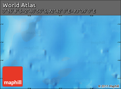 Shaded Relief Map of the Area around 2° 58' 32" S, 73° 10' 30" E