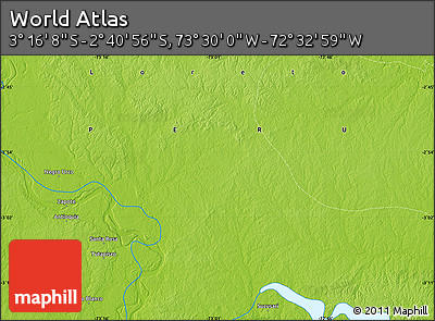 Physical Map of the Area around 2° 58' 32" S, 73° 1' 30" W