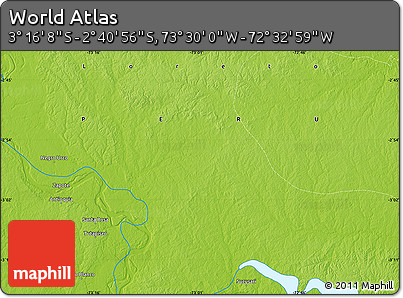 Physical Map of the Area around 2° 58' 32" S, 73° 1' 30" W