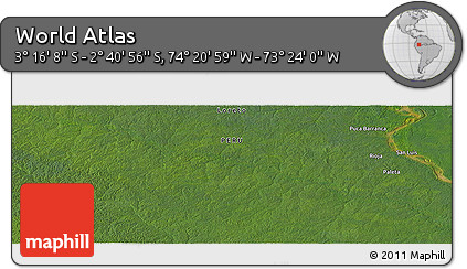 Satellite Panoramic Map of the Area around 2° 58' 32" S, 73° 52' 30" W
