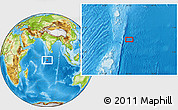 Physical Location Map of the area around 2° 58' 32" S, 74° 52' 30" E