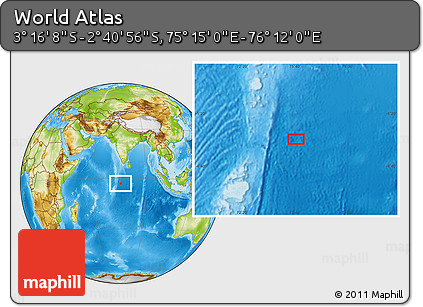 Physical Location Map of the Area around 2° 58' 32" S, 75° 43' 29" E