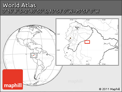 Blank Location Map of the Area around 2° 58' 32" S, 76° 25' 30" W