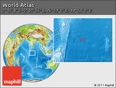 Physical Location Map of the Area around 2° 58' 32" S, 77° 25' 30" E
