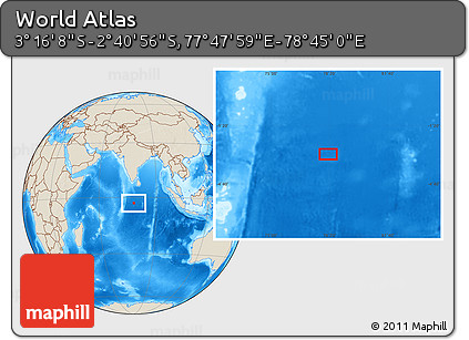 Shaded Relief Location Map of the Area around 2° 58' 32" S, 78° 16' 30" E