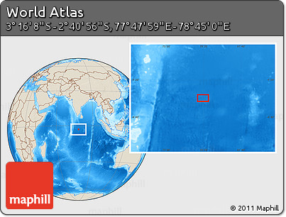 Shaded Relief Location Map of the Area around 2° 58' 32" S, 78° 16' 30" E