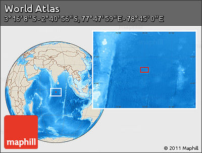 Shaded Relief Location Map of the Area around 2° 58' 32" S, 78° 16' 30" E