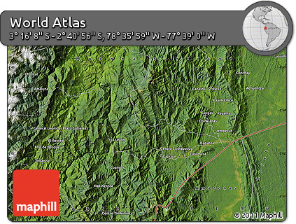 Satellite Map of the Area around 2° 58' 32" S, 78° 7' 30" W