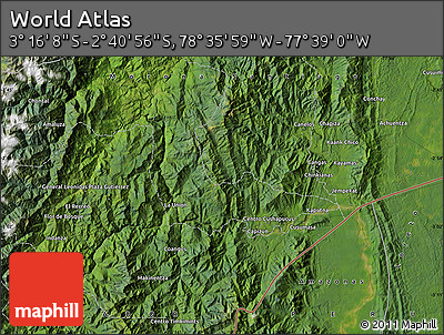 Satellite Map of the Area around 2° 58' 32" S, 78° 7' 30" W