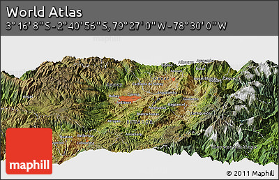 Satellite Panoramic Map of the Area around 2° 58' 32" S, 78° 58' 29" W