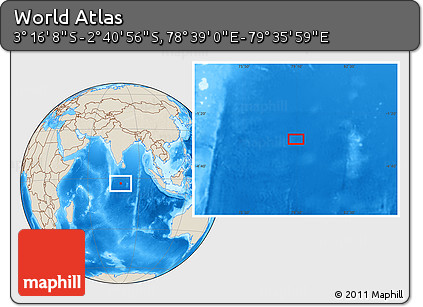 Shaded Relief Location Map of the Area around 2° 58' 32" S, 79° 7' 30" E