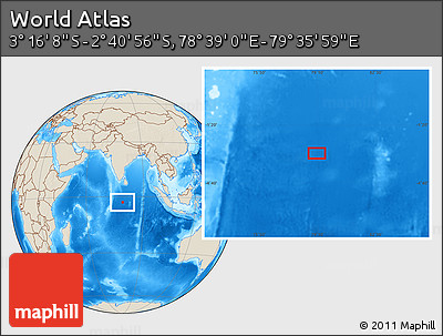 Shaded Relief Location Map of the Area around 2° 58' 32" S, 79° 7' 30" E