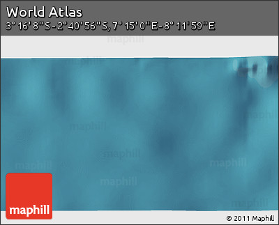 Satellite 3D Map of the Area around 2° 58' 32" S, 7° 43' 29" E