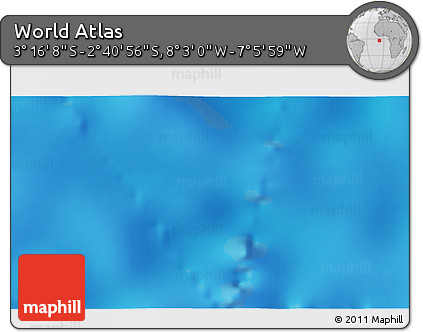 Shaded Relief 3D Map of the Area around 2° 58' 32" S, 7° 34' 30" W