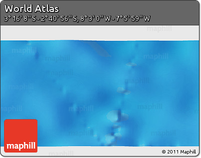 Shaded Relief 3D Map of the Area around 2° 58' 32" S, 7° 34' 30" W