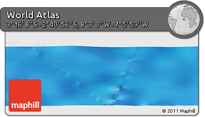 Physical Panoramic Map of the Area around 2° 58' 32" S, 7° 34' 30" W